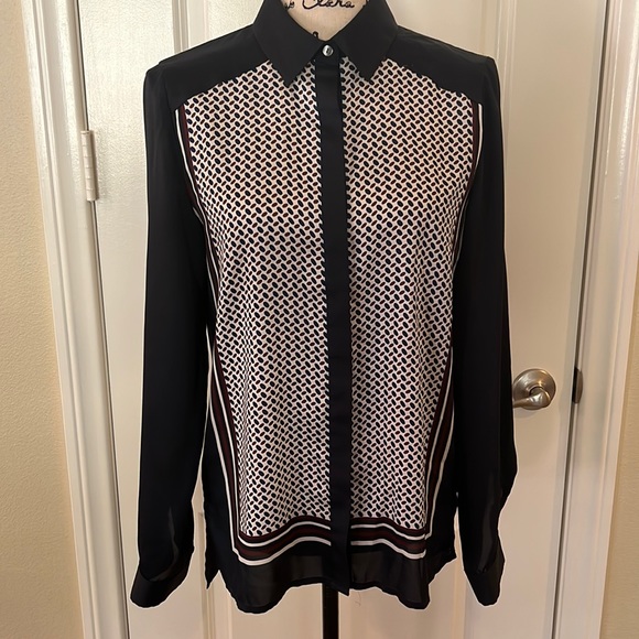 Ann Taylor Navy Blouse - Picture 1 of 9